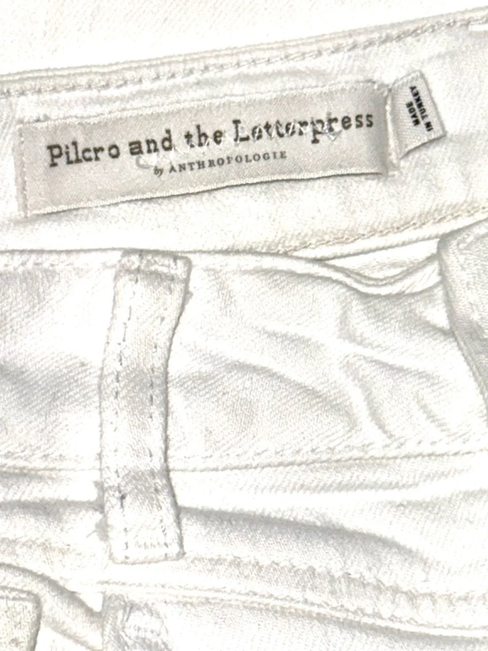👖👠 PILCRO AND THE LETTERPRESS High-Rise Slim White Stretch‎ Jeans | Women's 27